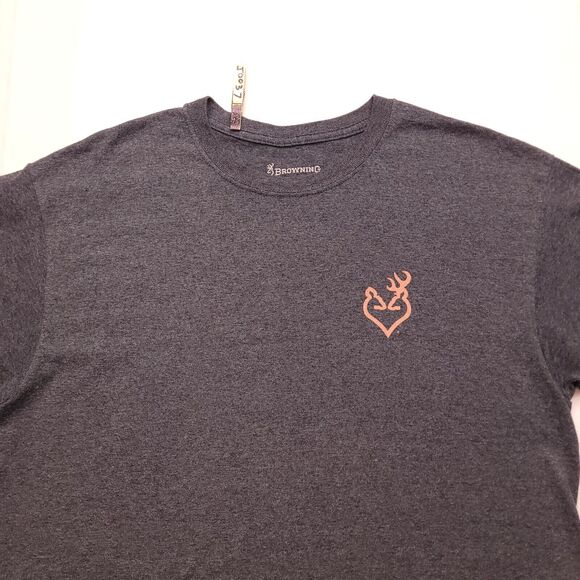 Browning Casual Crew Neck Short Sleeve Graphic T Shirt Mens Size Large L Gray - Picture 1 of 12